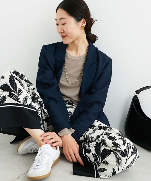 le.coeur blanc（ルクールブラン）の「《手洗い可能》シアーリブロングスリーブTシャツ（Tシャツ/カットソー・レディース・ベージュ/ダークグレー/オフホワイト・38）」の19枚目の写真