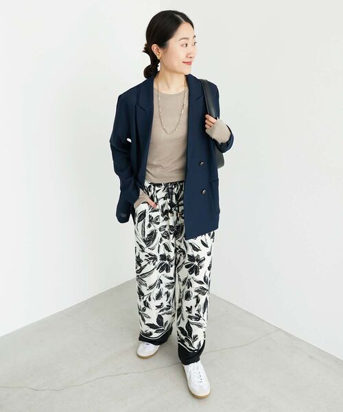 le.coeur blanc（ルクールブラン）の「《手洗い可能》シアーリブロングスリーブTシャツ（Tシャツ/カットソー・レディース・ベージュ/ダークグレー/オフホワイト・38）」の22枚目の写真