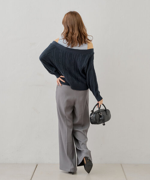 セール】ノースリシャツ＋オフショルニット（ニット/セーター