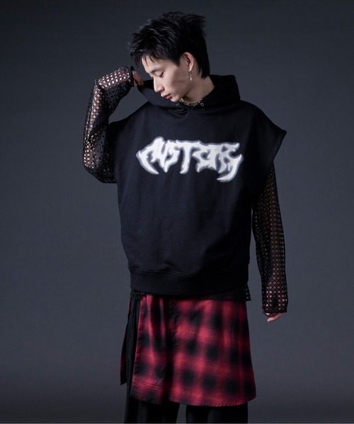 Ellno Loset（エルノロゼット）の「アソートモチーフロゴフーディ（パーカー・メンズ・ブラック/ブラック系その他・MEDIUM/LARGE）」の2枚目の写真