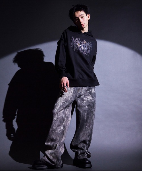 Ellno Loset（エルノロゼット）の「アソートモチーフロゴフーディ（パーカー・メンズ・ブラック/ブラック系その他・MEDIUM/LARGE）」の13枚目の写真