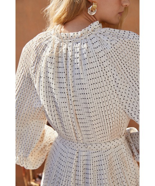 Marion Pleated Dress プリーツラッフルヘムミニマムドレス
