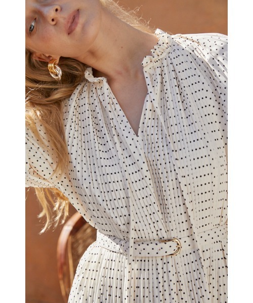 Marion Pleated Dress プリーツラッフルヘムミニマムドレス