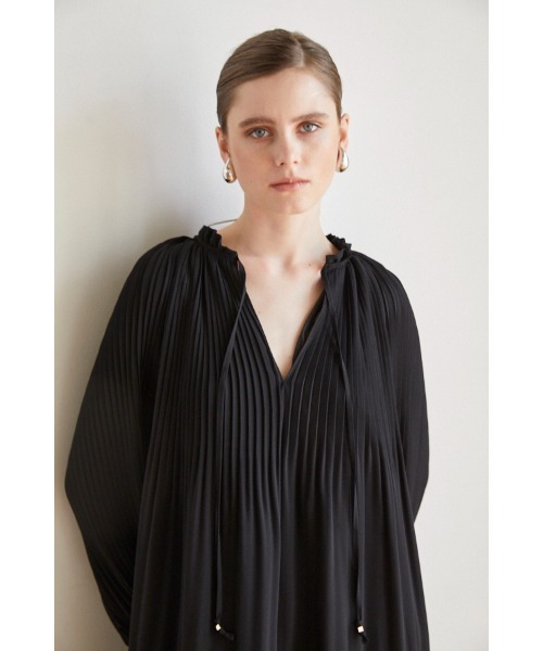 Marion Pleated Dress プリーツラッフルヘムミニマムドレス