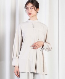 Anside（アンサイド）の「アシメプリーツロングブラウス（シャツ/ブラウス）」