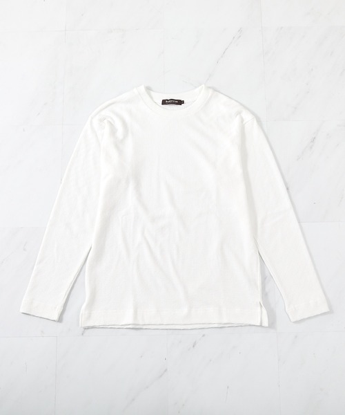 UNION STATION（ユニオンステーション）の「シェブロン柄リンクスジャガードロンT（Tシャツ/カットソー・メンズ・ネイビー/ホワイト/ピンク・S/M/LL/L）」の2枚目の写真