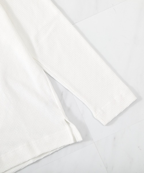 UNION STATION（ユニオンステーション）の「シェブロン柄リンクスジャガードロンT（Tシャツ/カットソー・メンズ・ネイビー/ホワイト/ピンク・S/M/LL/L）」の5枚目の写真