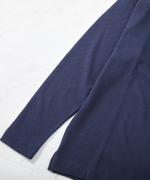 UNION STATION（ユニオンステーション）の「シェブロン柄リンクスジャガードロンT（Tシャツ/カットソー・メンズ・ネイビー/ホワイト/ピンク・S/M/LL/L）」の9枚目の写真