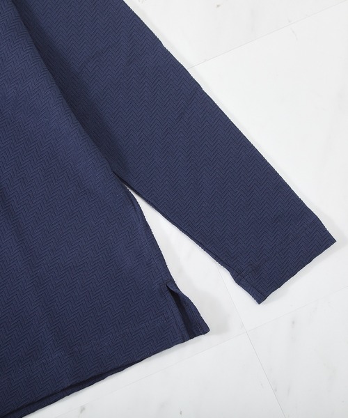 UNION STATION（ユニオンステーション）の「シェブロン柄リンクスジャガードロンT（Tシャツ/カットソー・メンズ・ネイビー/ホワイト/ピンク・S/M/LL/L）」の10枚目の写真