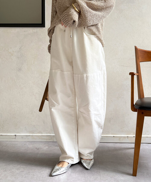 DouDou(ドゥドゥ)の「ガーメントダイ切替パンツ(その他パンツ・レディース・カーキ/オフホワイト・FREE)」の9枚目の写真