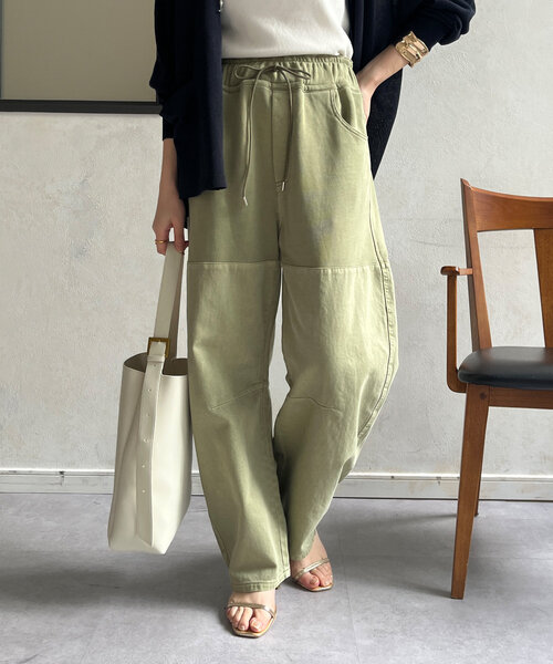 DouDou(ドゥドゥ)の「ガーメントダイ切替パンツ(その他パンツ・レディース・カーキ/オフホワイト・FREE)」の17枚目の写真