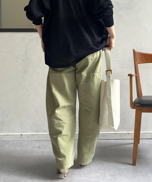 DouDou(ドゥドゥ)の「ガーメントダイ切替パンツ(その他パンツ・レディース・カーキ/オフホワイト・FREE)」の20枚目の写真