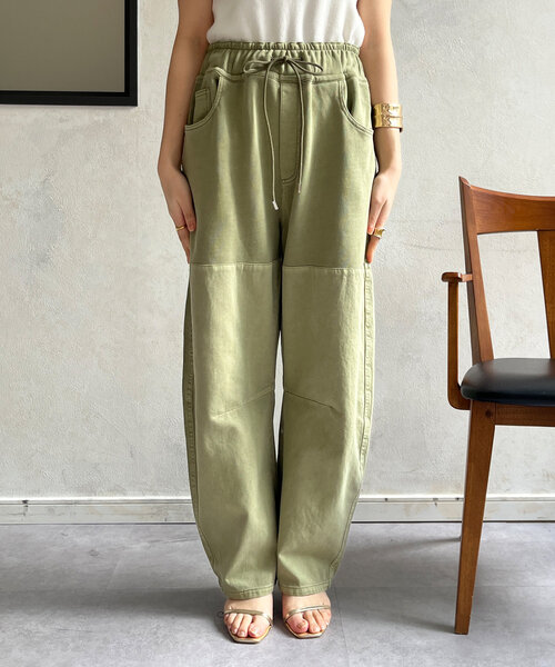 DouDou(ドゥドゥ)の「ガーメントダイ切替パンツ(その他パンツ・レディース・カーキ/オフホワイト・FREE)」の21枚目の写真