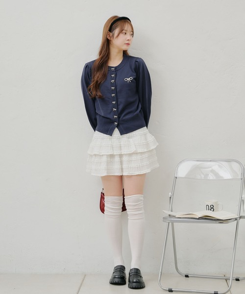 Another Branch olive des olive(アナザーブランチオリーブデオリーブ)の「たくさんリボンカーディガン(カーディガン/ボレロ・レディース・ネイビー/ピンク/サックスブルー/アイボリー・FREE)」の22枚目の写真