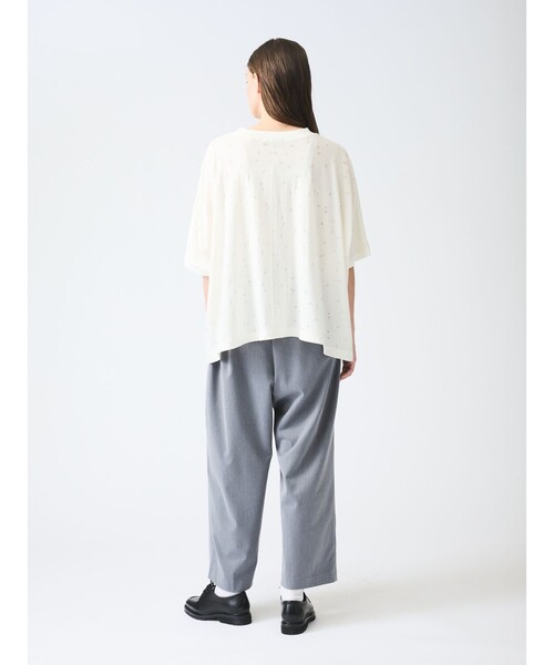 mizuiroind(ミズイロインド)の「mizuiro ind バーンアウトドットプリントワイドプルオーバー(Tシャツ/カットソー・レディース・グレー/オフホワイト/ブラック・FREE)」の15枚目の写真