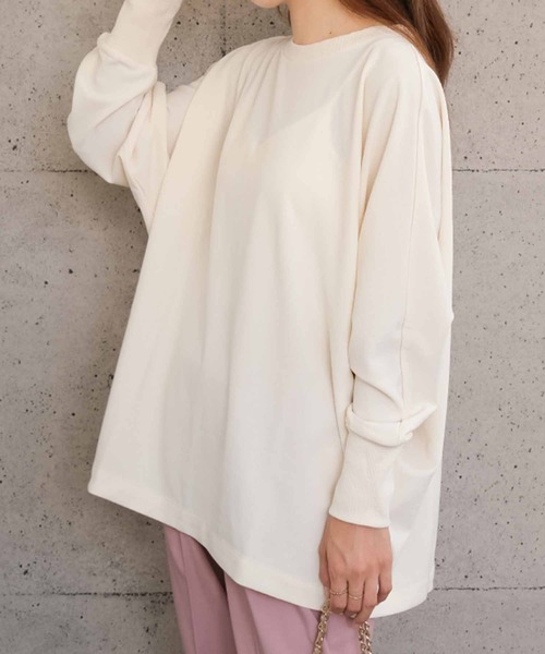 aquagarage(アクアガレージ)の「ドルマンスリーブトップス(Tシャツ/カットソー・レディース・ベージュ/モカ/カーキ/ブラック・F)」の1枚目の写真