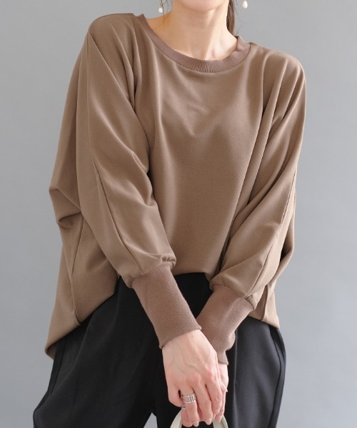 aquagarage(アクアガレージ)の「ドルマンスリーブトップス(Tシャツ/カットソー・レディース・ベージュ/モカ/カーキ/ブラック・F)」の3枚目の写真