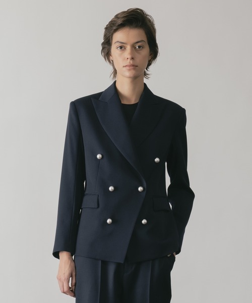 CINOH(チノ)の「BLACK FORMAL オブリークダブルジャケット(テーラードジャケット・レディース・ネイビー系2/ブラック系その他/ネイビー系1・38/36)」の3枚目の写真