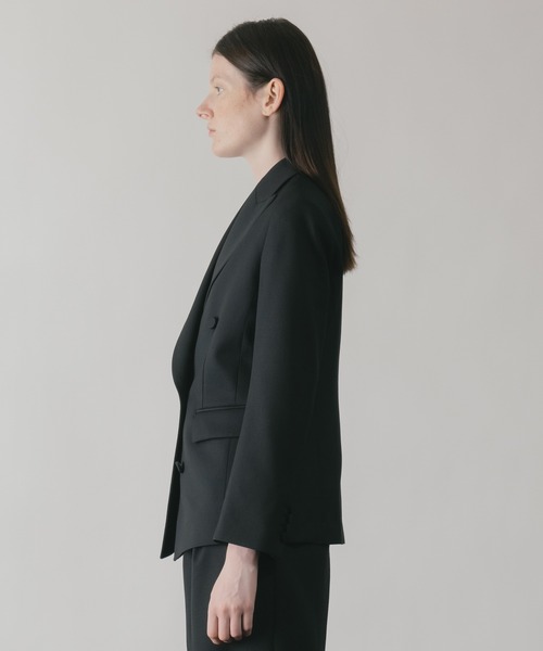 CINOH(チノ)の「BLACK FORMAL オブリークダブルジャケット(テーラードジャケット・レディース・ネイビー系2/ブラック系その他/ネイビー系1・38/36)」の4枚目の写真