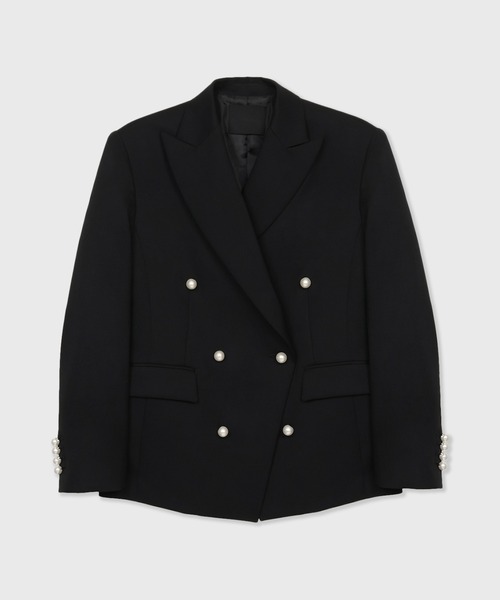 CINOH(チノ)の「BLACK FORMAL オブリークダブルジャケット(テーラードジャケット・レディース・ネイビー系2/ブラック系その他/ネイビー系1・38/36)」の13枚目の写真