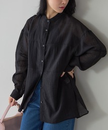 【ZOZO限定】切替バンドカラーシアーシャツ