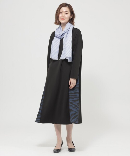 EVEX by KRIZIA（エヴェックスバイクリツィア）の「【ウォッシャブル】ランダムゼブラコンビワンピース（ワンピース・レディース・ブラック・40）」の2枚目の写真