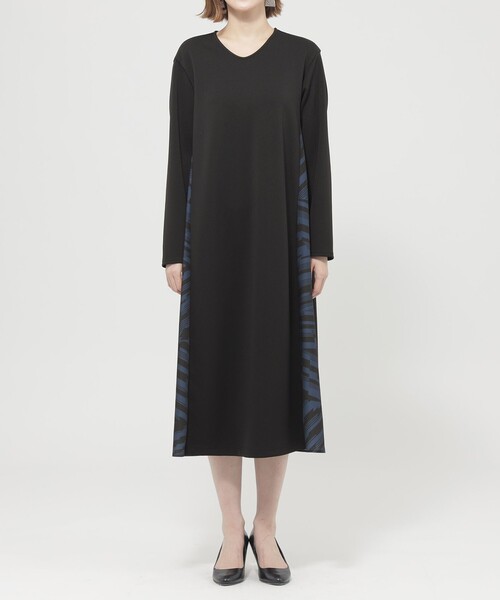 EVEX by KRIZIA（エヴェックスバイクリツィア）の「【ウォッシャブル】ランダムゼブラコンビワンピース（ワンピース・レディース・ブラック・40）」の3枚目の写真