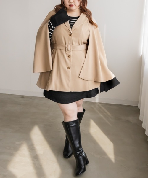 CLETTE(クレット)の「テーラードケープジャケット(その他アウター・レディース・チャコールグレー/アイボリー/ベージュ・LL/3L/4L)」の11枚目の写真