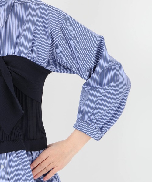 STRAWBERRY-FIELDS（ストロベリーフィールズ）の「リボンビスチェドッキングプルオーバー　ニット・セーター（ニット/セーター・レディース・ネイビー/ブラック系その他・2）」の8枚目の写真