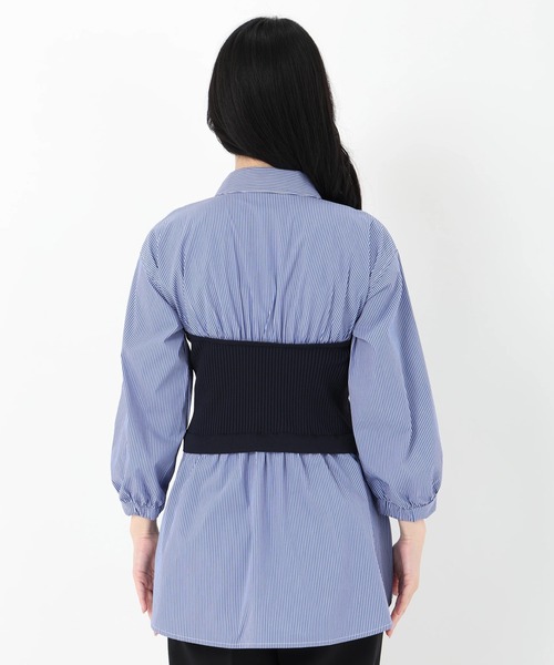 STRAWBERRY-FIELDS（ストロベリーフィールズ）の「リボンビスチェドッキングプルオーバー　ニット・セーター（ニット/セーター・レディース・ネイビー/ブラック系その他・2）」の5枚目の写真