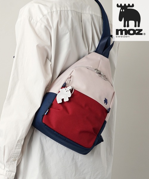 moz(モズ)の「moz(モズ) 撥水 A5サイズ収納可 ボディバッグ ショルダーバッグ ZZRK-05(ボディバッグ/ウエストポーチ・レディース・アイボリー/ブラック/グレイッシュブルー/キャメル/トリコロール・ONE SIZE)」の5枚目の写真