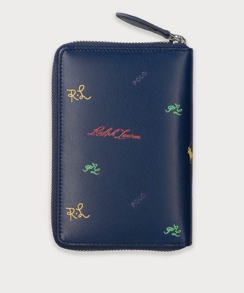 新品　ポロ ラルフローレン　マネークリップ マルチカラーロゴ ラウンドジップウォレット（財布）｜POLO