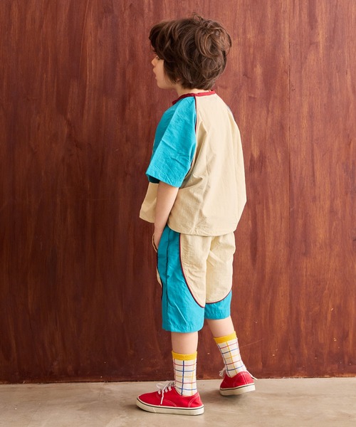 MARKEY'S（マーキーズ）の「ナイロンパイピングショーツ【セットアップ可能】（その他パンツ・キッズ・キャメル/アイボリー/ブルー・150/140/110/100/90/80/130/120/95）」の6枚目の写真