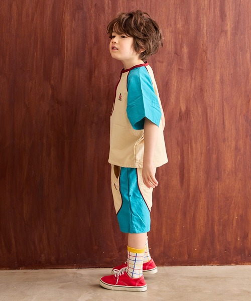 MARKEY'S（マーキーズ）の「ナイロンパイピングショーツ【セットアップ可能】（その他パンツ・キッズ・キャメル/アイボリー/ブルー・150/140/110/100/90/80/130/120/95）」の5枚目の写真