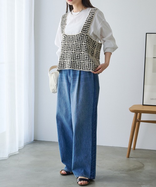 PUAL CE CIN（ピュアルセシン）の「【WEB限定】配色クロシェ編み風ビスチェ（ベスト・レディース・その他1・FREE）」の11枚目の写真