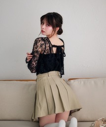 back ribbon mohair lace tops /バックリボンモヘアレーストップス