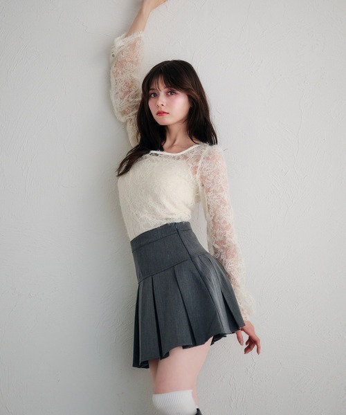 fupel（フぺル）の「back ribbon mohair lace tops /バックリボンモヘアレーストップス（Tシャツ/カットソー・レディース・ブラック/アイボリー・FREE）」の18枚目の写真