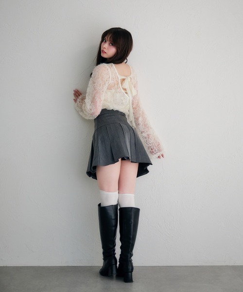 fupel（フぺル）の「back ribbon mohair lace tops /バックリボンモヘアレーストップス（Tシャツ/カットソー・レディース・ブラック/アイボリー・FREE）」の17枚目の写真