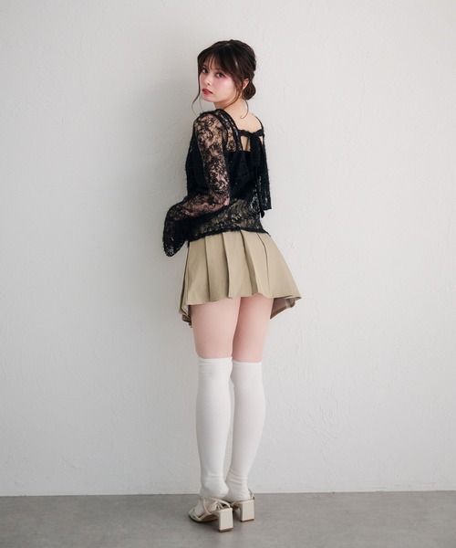 fupel（フぺル）の「back ribbon mohair lace tops /バックリボンモヘアレーストップス（Tシャツ/カットソー・レディース・ブラック/アイボリー・FREE）」の11枚目の写真