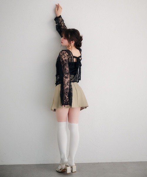 fupel（フぺル）の「back ribbon mohair lace tops /バックリボンモヘアレーストップス（Tシャツ/カットソー・レディース・ブラック/アイボリー・FREE）」の10枚目の写真