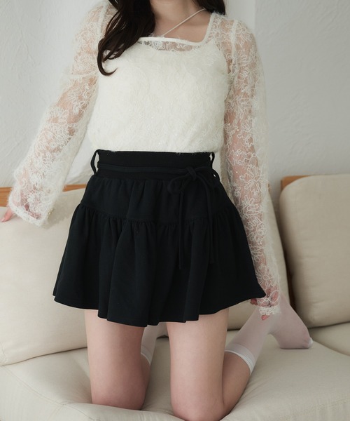 fupel（フぺル）の「back ribbon mohair lace tops /バックリボンモヘアレーストップス（Tシャツ/カットソー・レディース・ブラック/アイボリー・FREE）」の21枚目の写真