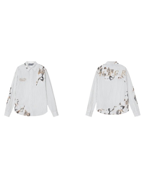 HARSH AND CRUEL（ハーシュアンドクルーエル）の「ダメージレース刺繍オープンカラーシャツ オーバーサイズ ユニセックス HC25S2TP05【Harsh and Cruel】（シャツ/ブラウス・メンズ・ホワイト・XL/L/M）」の8枚目の写真