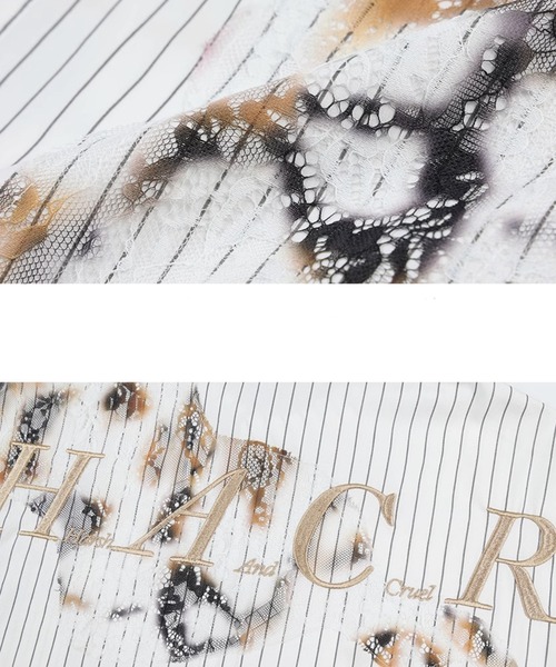 HARSH AND CRUEL（ハーシュアンドクルーエル）の「ダメージレース刺繍オープンカラーシャツ オーバーサイズ ユニセックス HC25S2TP05【Harsh and Cruel】（シャツ/ブラウス・メンズ・ホワイト・XL/L/M）」の10枚目の写真