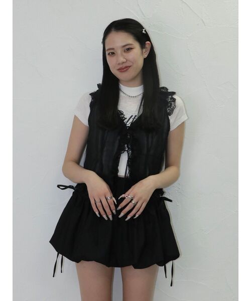 jouetie(ジュエティ)の「ラッフルフリルシアージレ(シャツ/ブラウス・レディース・ブラック/ピンク/オフホワイト・MEDIUM)」の10枚目の写真