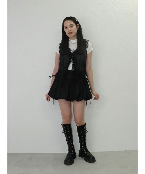 jouetie(ジュエティ)の「ラッフルフリルシアージレ(シャツ/ブラウス・レディース・ブラック/ピンク/オフホワイト・MEDIUM)」の13枚目の写真