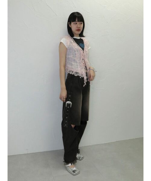 jouetie(ジュエティ)の「ラッフルフリルシアージレ(シャツ/ブラウス・レディース・ブラック/ピンク/オフホワイト・MEDIUM)」の17枚目の写真