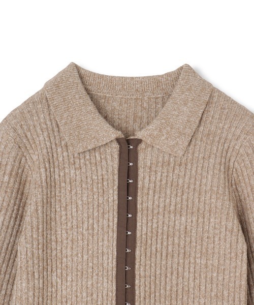 VICKY（ビッキー）の「ホックディティール襟付きニットカーディガン≪手洗い可能≫（カーディガン/ボレロ・レディース・オフホワイト/ライトグレー・M）」の10枚目の写真