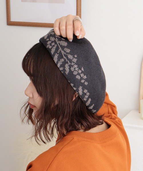 Sense of Grace（センスオブグレース）の「麻混　サーモベレー帽（ハンチング/ベレー帽・レディース・ターコイズブルー/ブラック/ベージュ・FREE）」の3枚目の写真