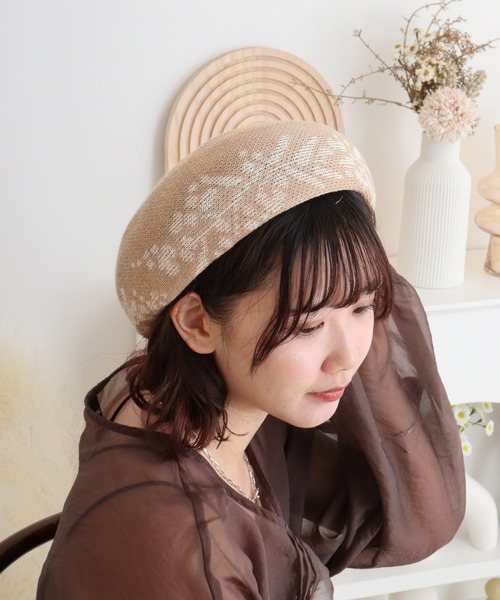 Sense of Grace（センスオブグレース）の「麻混　サーモベレー帽（ハンチング/ベレー帽・レディース・ターコイズブルー/ブラック/ベージュ・FREE）」の10枚目の写真