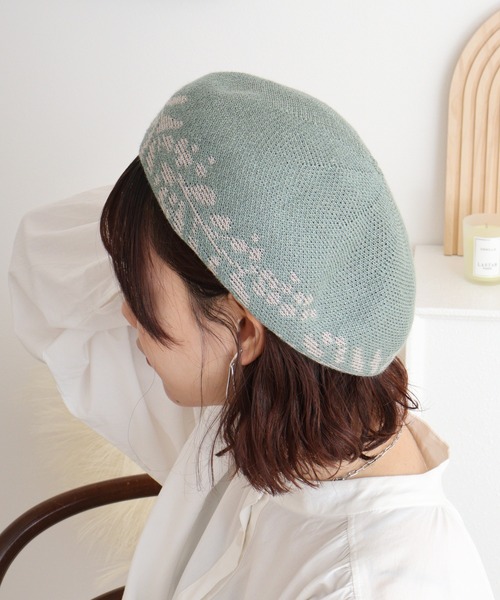 Sense of Grace（センスオブグレース）の「麻混　サーモベレー帽（ハンチング/ベレー帽・レディース・ターコイズブルー/ブラック/ベージュ・FREE）」の12枚目の写真